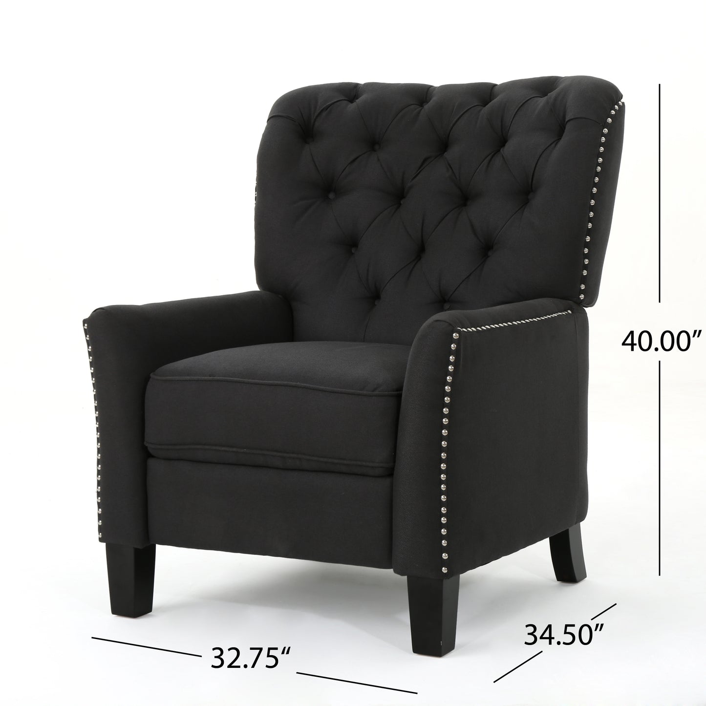 Finnion Modern Fabric Push Back Recliner
