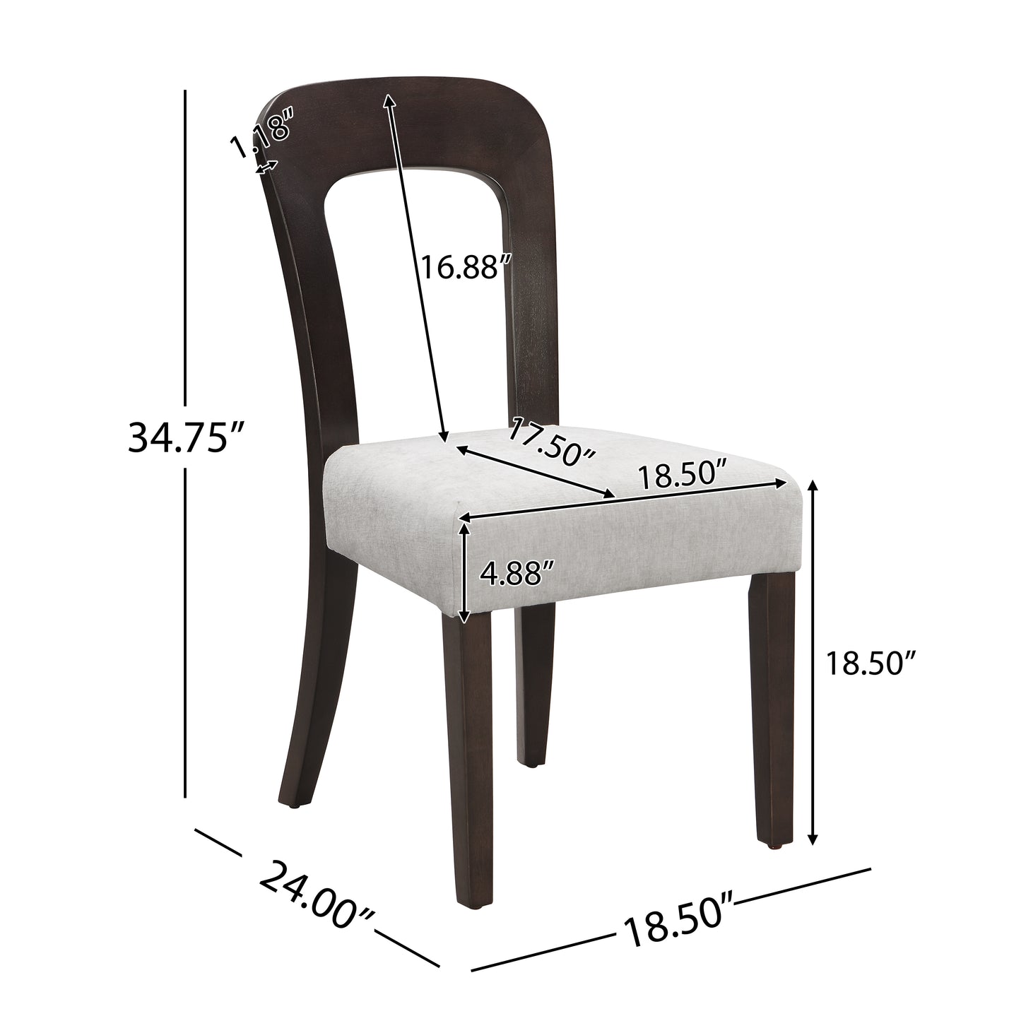 Miost Upholstered Kitchen Dining Chairs,Set of 2