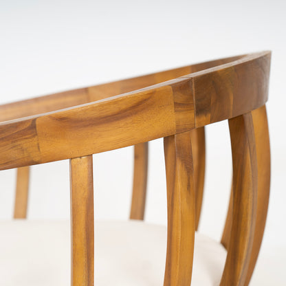 Klismos Solid Wood Upholstered Dining Armchair,Set of 2