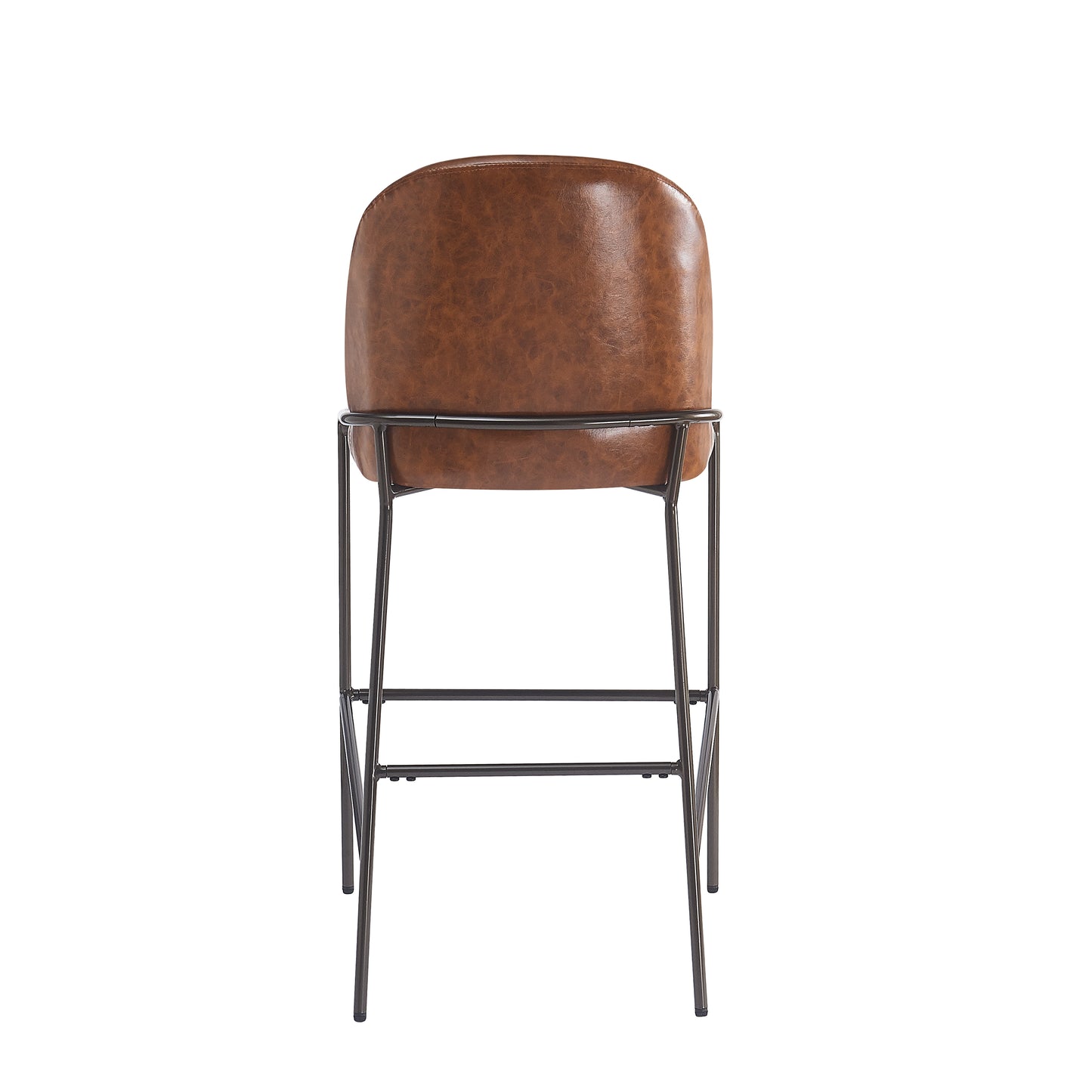 Galena Indoor Metal PU Barstool, Antique Bronze Finish Frame,Set of 2