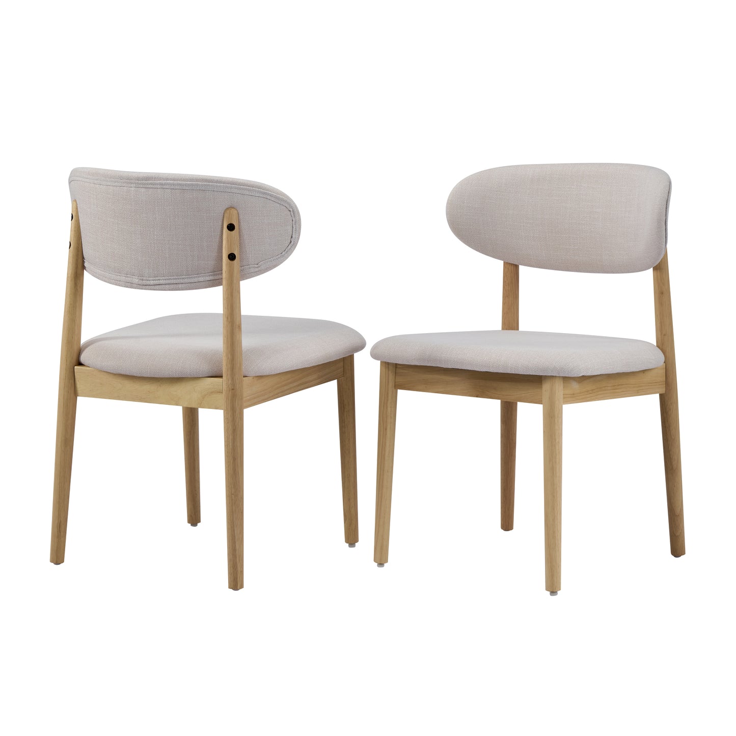 Lumene Contemporary Upholstered Side Chair with Soild Wood Legs and Curved Back (Set of 2)