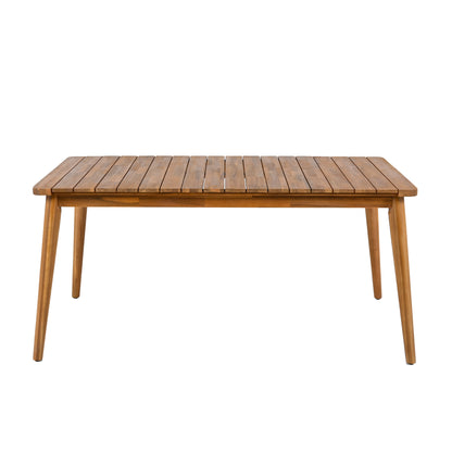 Sylvia Outdoor Dining Set with Acacia Wood Table and 4 Chairs,Waterproof Cushions