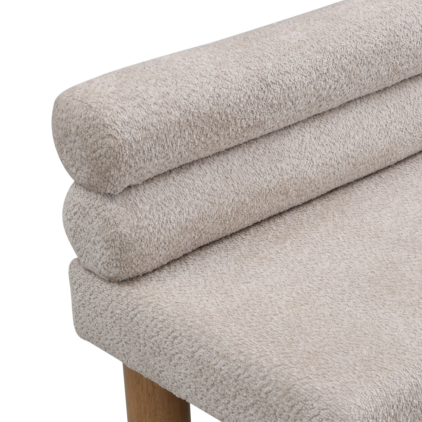 Aetherin Upholstered Dining Bench, Boucle Ottoman for Dining Room, Bedroom, Living Room