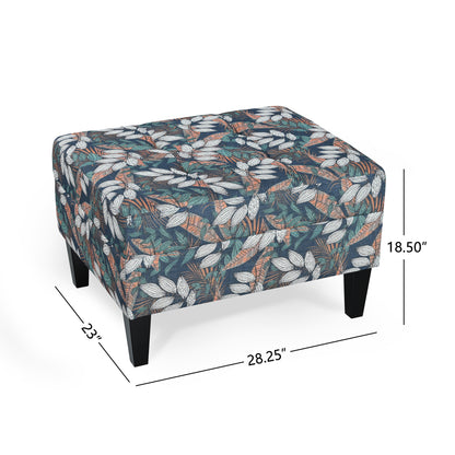 Briseis High-quality Upholstered Ottoman with birch legs, comfortable lounge stool