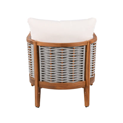 ThruBeam Outdoor Unique Tub Design Armchair with Woven Rope, Patio Furniture