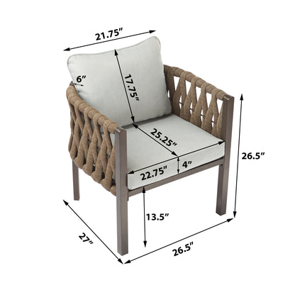 Halence  Outdoor Metal Patio Club Chair,with Cushion