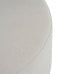DIndou White Fabric Round Ottoman with Wooden Legs, Modern Minimalist Ottoman