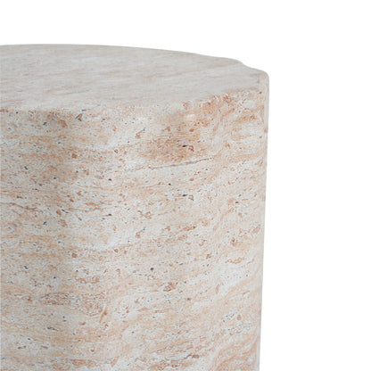 Ivywell Outdoor/Indoor Lightweight Concrete Side Table,Travertine Finish