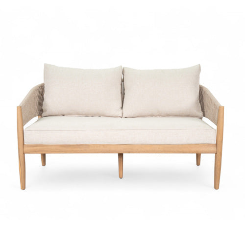 Veronia Outdoor Patio Acacia Wood Chat Set,Include 2 Club Chairs,1 Coffee Table,Loveseat.