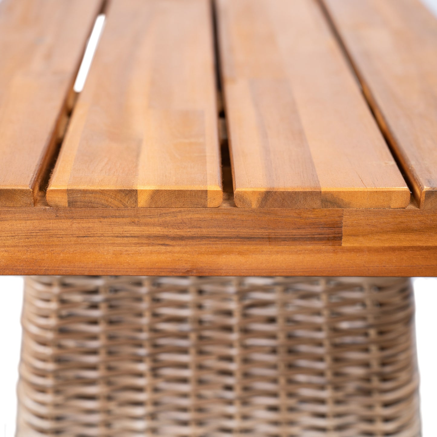 Vireor Outdoor Acacia Wood Bench, Southeast Asian charm