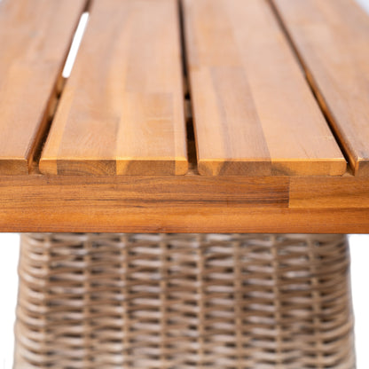 Vireor Outdoor Acacia Wood Bench, Southeast Asian charm