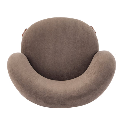 Demidorium Cozy Upholstery Solid Wood Wingback Armchair