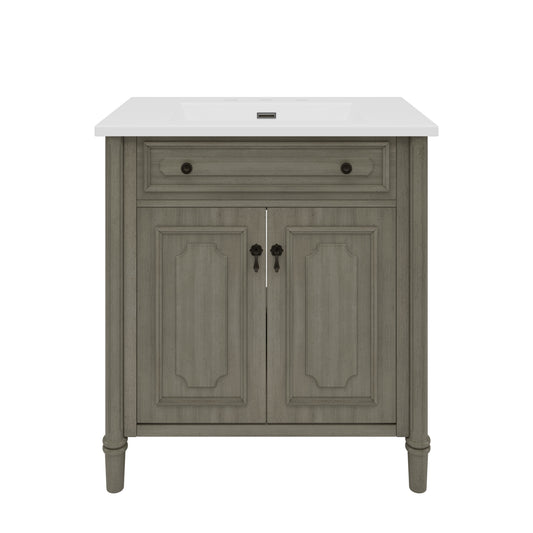 Kizzo 31" Vintage Bathroom Vanity with Sink, Rustic Bathroom Cabinet