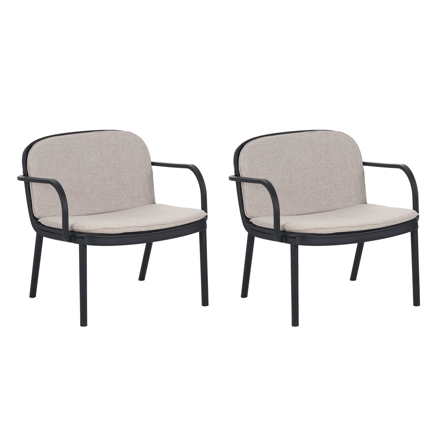 Xavier Outdoor Club Chair with Cushion, Set of 2