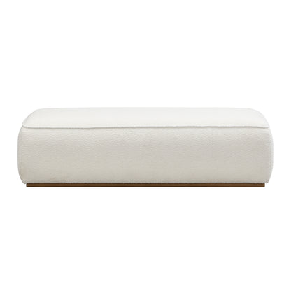 Narethiel Comfort 52" Grainy Fabric Footstool - Versatile Ottoman,Beige