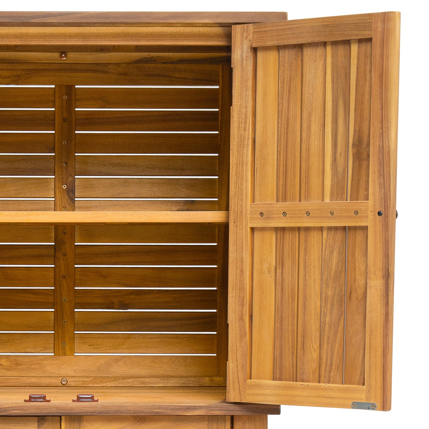 Eirion Outdoor Patio Storage Cabinet, Acacia Wood