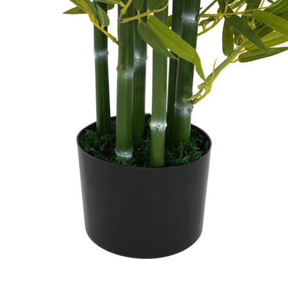 Azalon 5' Artificial Bamboo with Black Plastic Pot, Set of 2