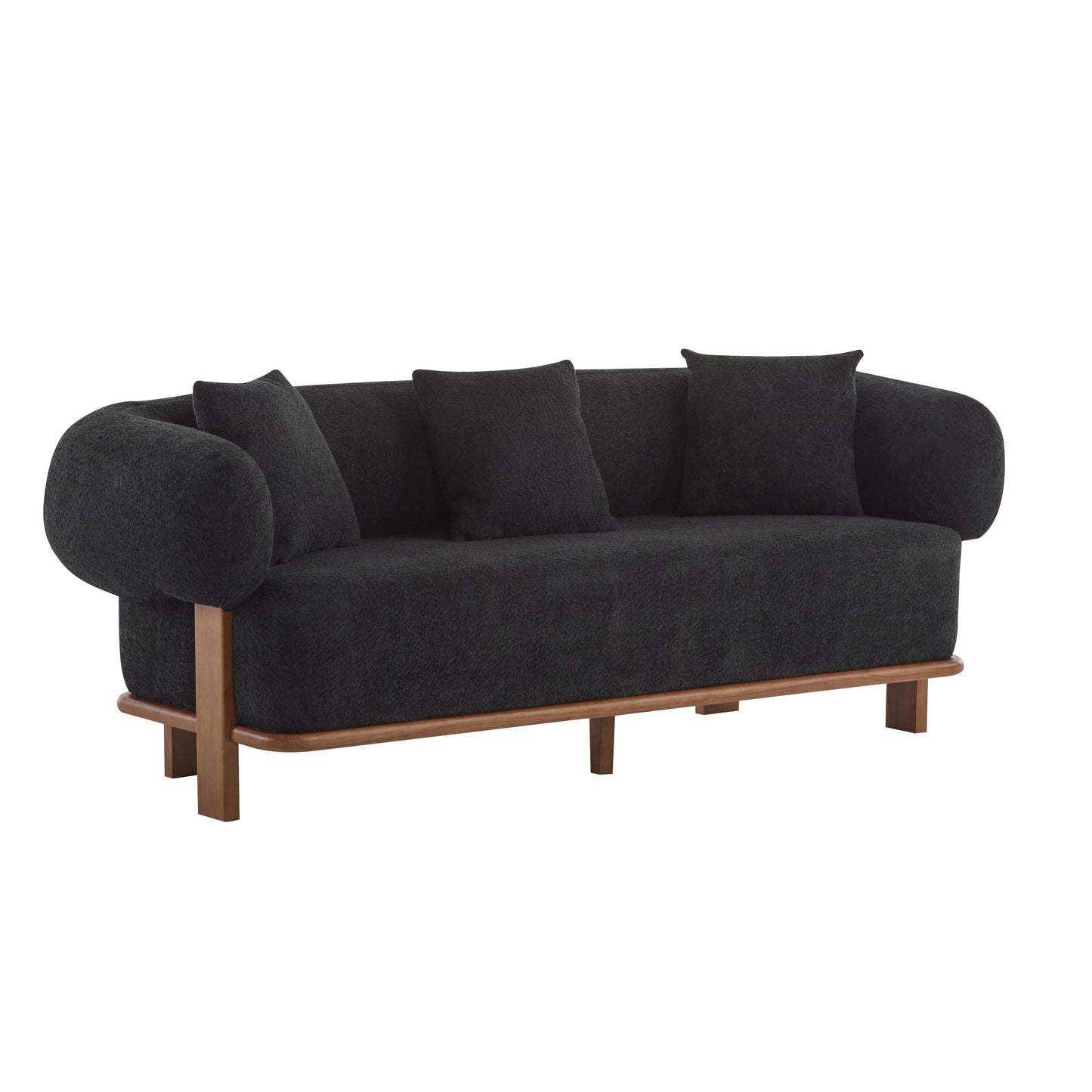 Warder Modern Round Arm Curved Soft Sofa