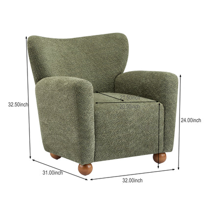 Isorylis Premium Fabric Cozy Wingback Solid Armchair
