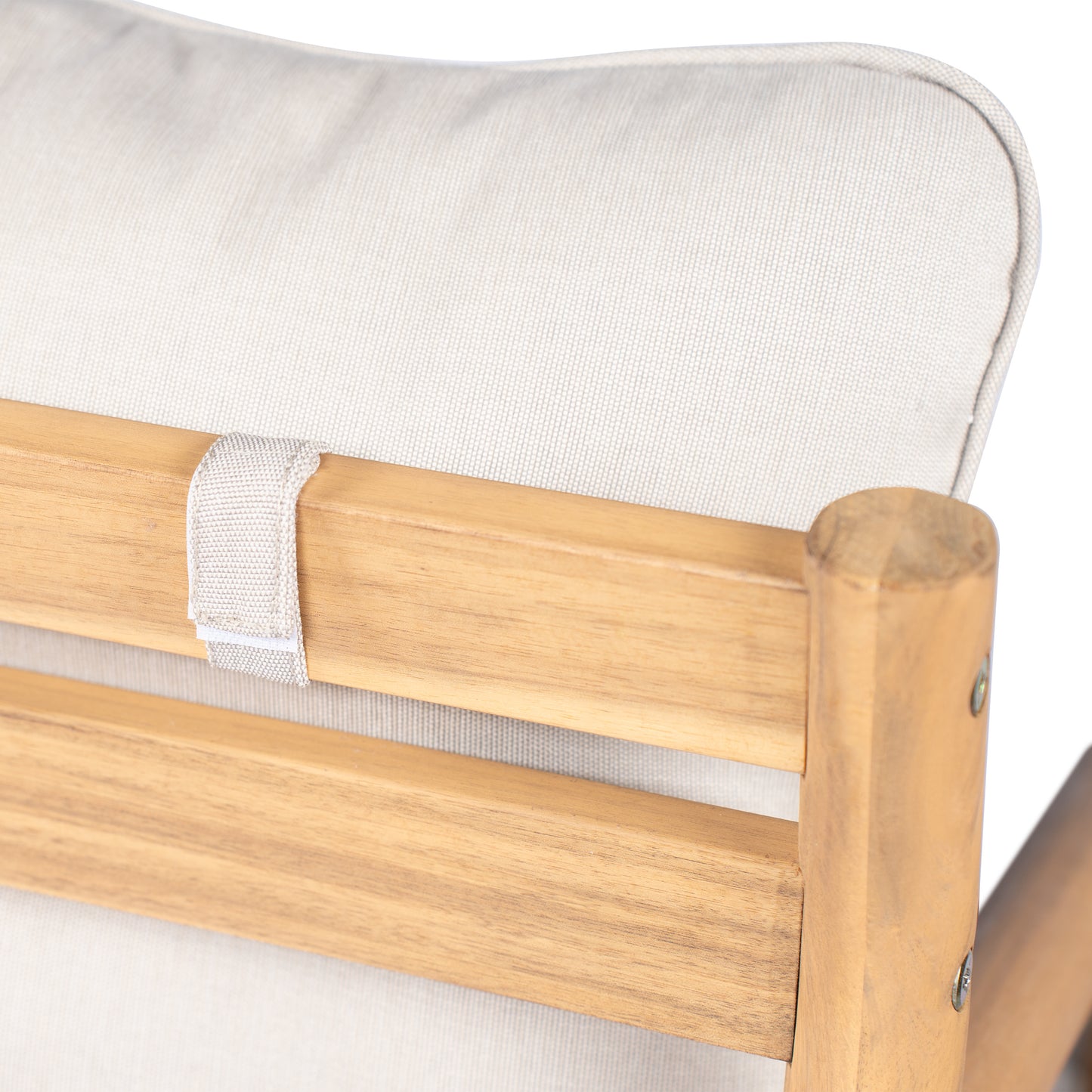 Selyric Patio Acacia Wood Chat Set, Club Chair + Coffee Table with Water-resistant Cushion