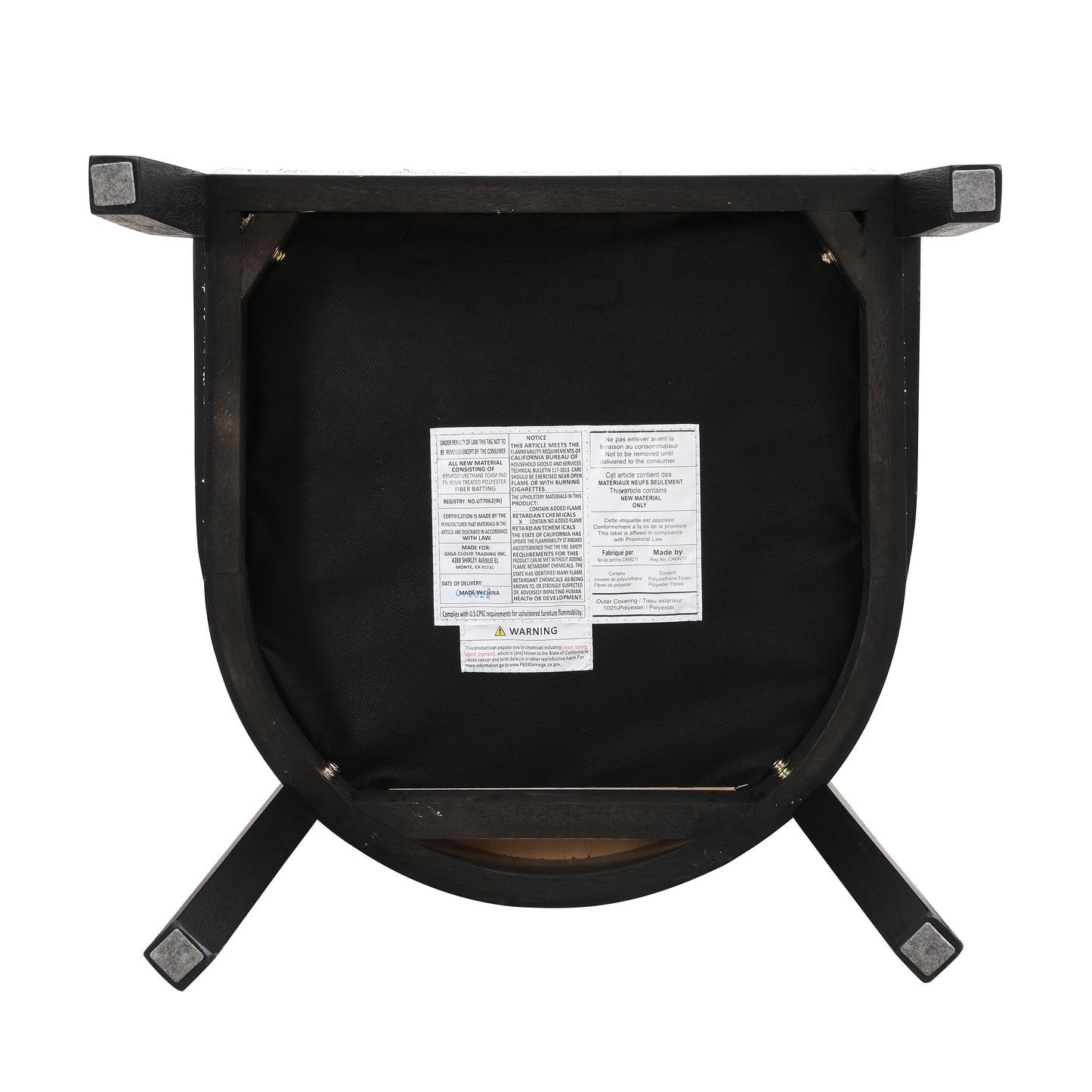 Bastian Dining Chairs with Rattan Backrest, Upholstered Seat, Set of 2