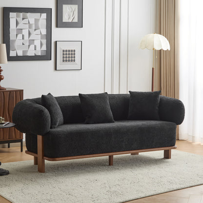 Warder Modern Round Arm Curved Soft Sofa