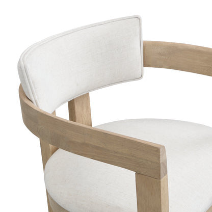 Thorn 30" Wooden Frame and Upholstered barstool with arm and back,Set of 2