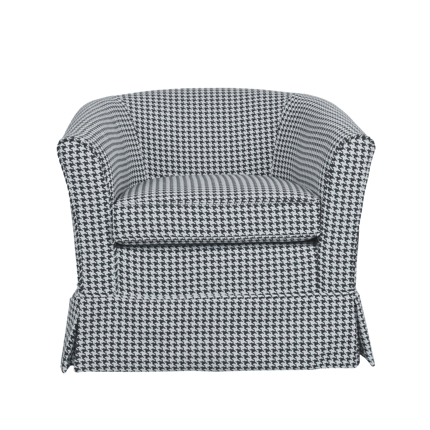 Alvnve Elegant Fabric Swivel Chair with Wood Frame