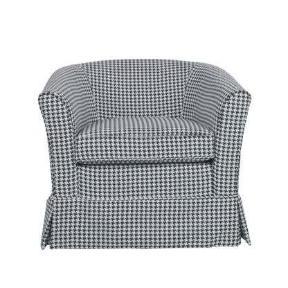 Alvnve Elegant Fabric Swivel Chair with Wood Frame
