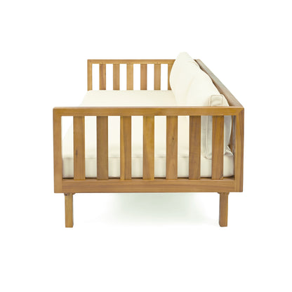 Xenath Outdoor Patio Furnitre Sets 3 Pieces,3 Seater Daybed + Acacia Wood Table