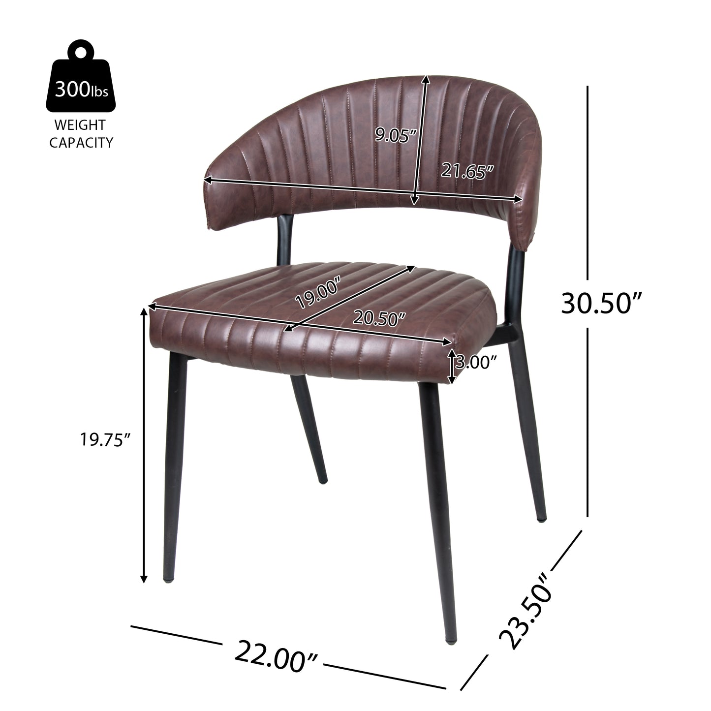 Brama Faux Leather Upholstered Dining Chair (Set of 2)