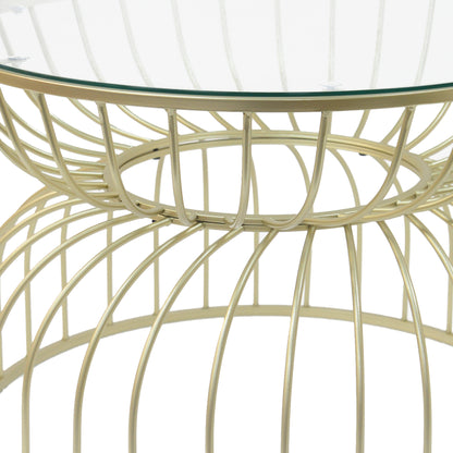 Gold glass luxury side table coffee table modern apartment living room coffee table