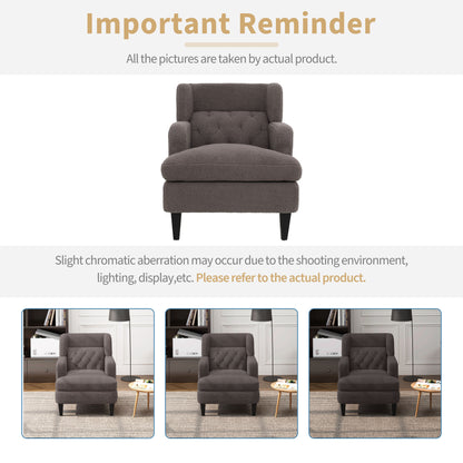 Dorelle Upholstered Accent Chair Tufted Armchair for Living Room and Bedroom