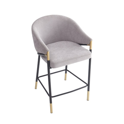 Zayana 26" Seat Height, Modern Bar Stool with Curved Armrests,Set of 2