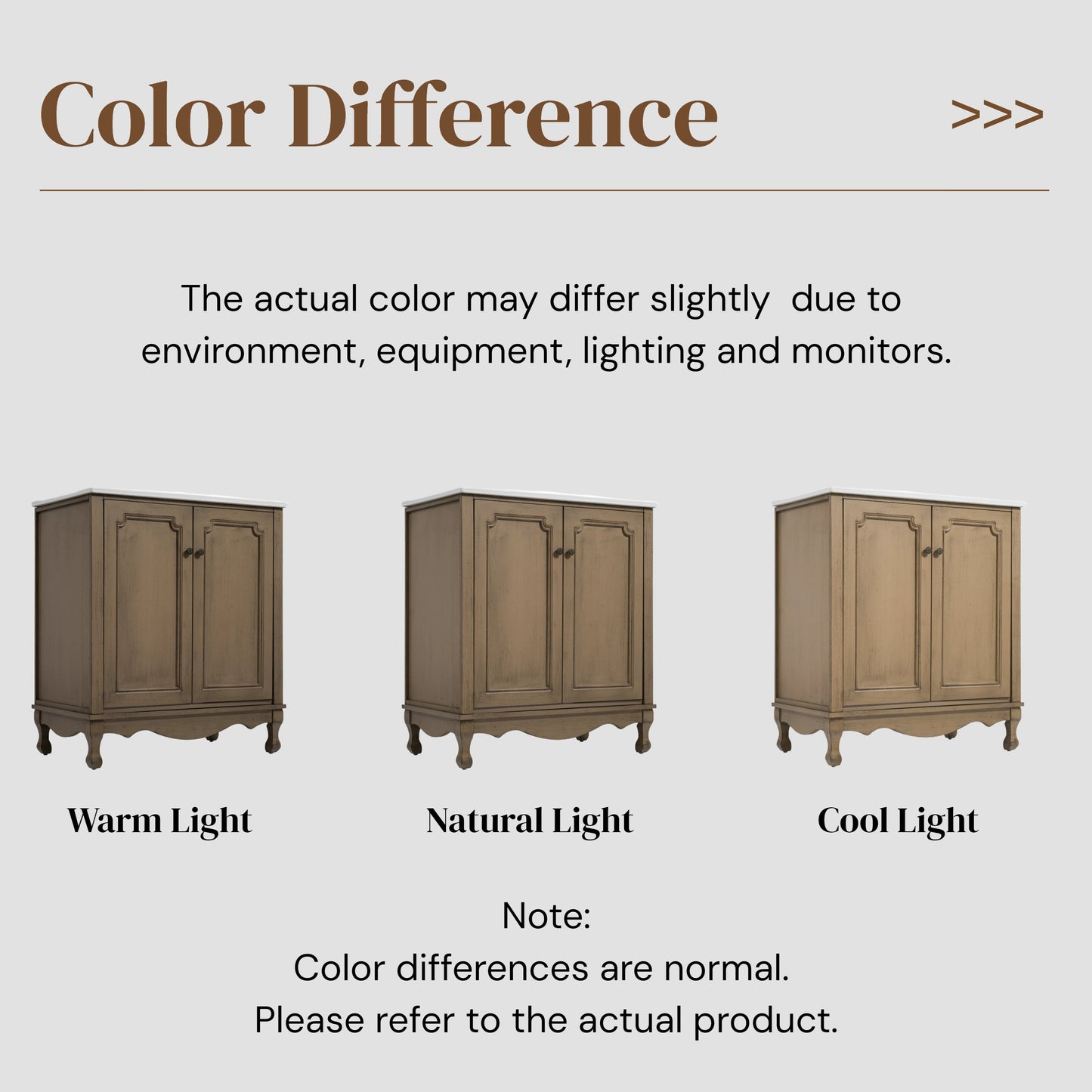 Orion 30" Vintage Bathroom Vanity with Ceramic Sink, Bathroom Vanity Cabinet,Antique Brown