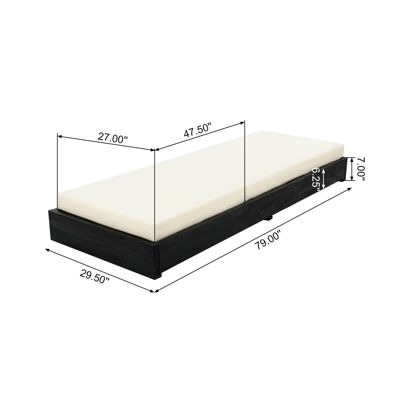 Elarterum Lounge chaise Set, Acacia solid wood with Lounge Cushio