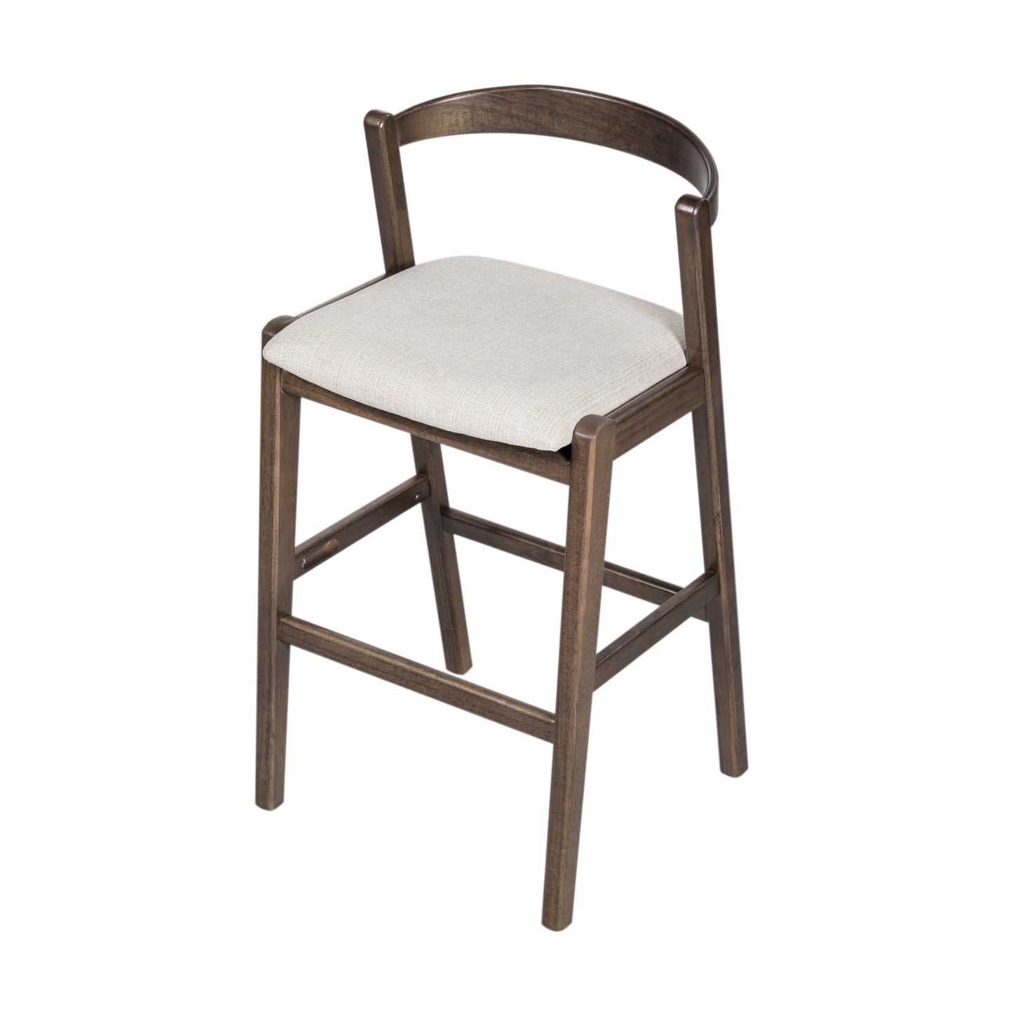 Balman Indoor Rubberwood Barstool,Beige Upholstery, Set of 2