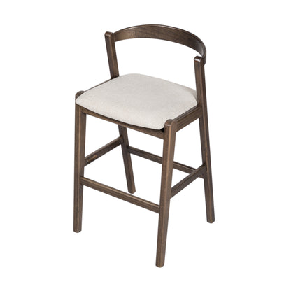Balman Indoor Rubberwood Barstool,Beige Upholstery, Set of 2