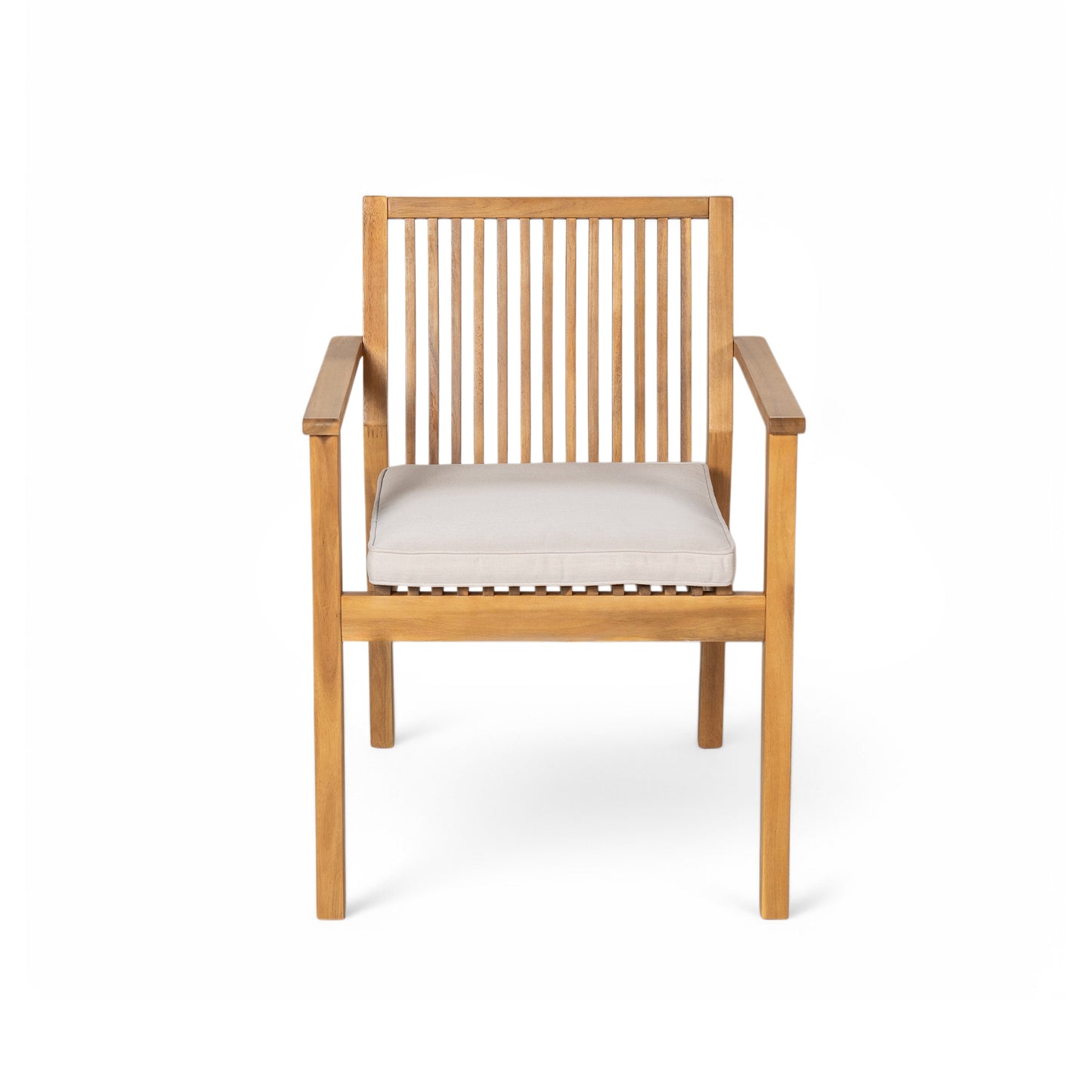 Somadorin Patio Dining Chair Set of 2 - Sturdy Acacia Wood, Comfortable Waterproof Seating