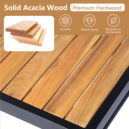 Asher Outdoor 3-piece Acacia Wood and Metal Patio Sofa Set