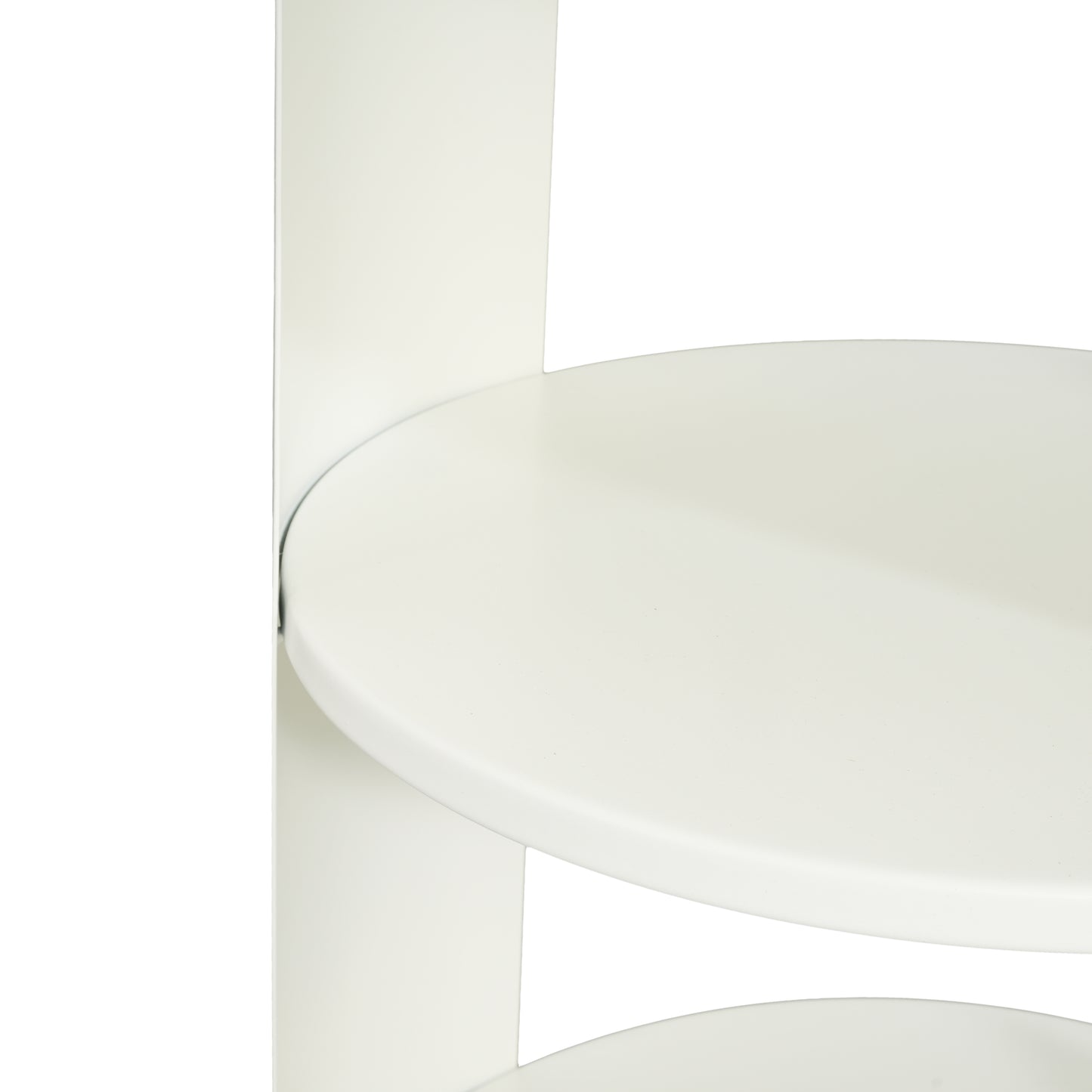 Somatilae Indoor 3-Tier Metal Round Side Table with Sliding Door Cabinet