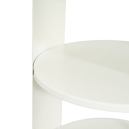 Somatilae Indoor 3-Tier Metal Round Side Table with Sliding Door Cabinet