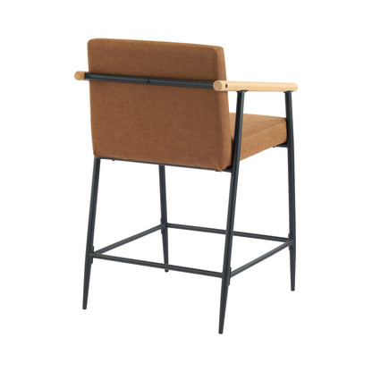 Hethlet Counter Stool with Iron Frame-Set of 2