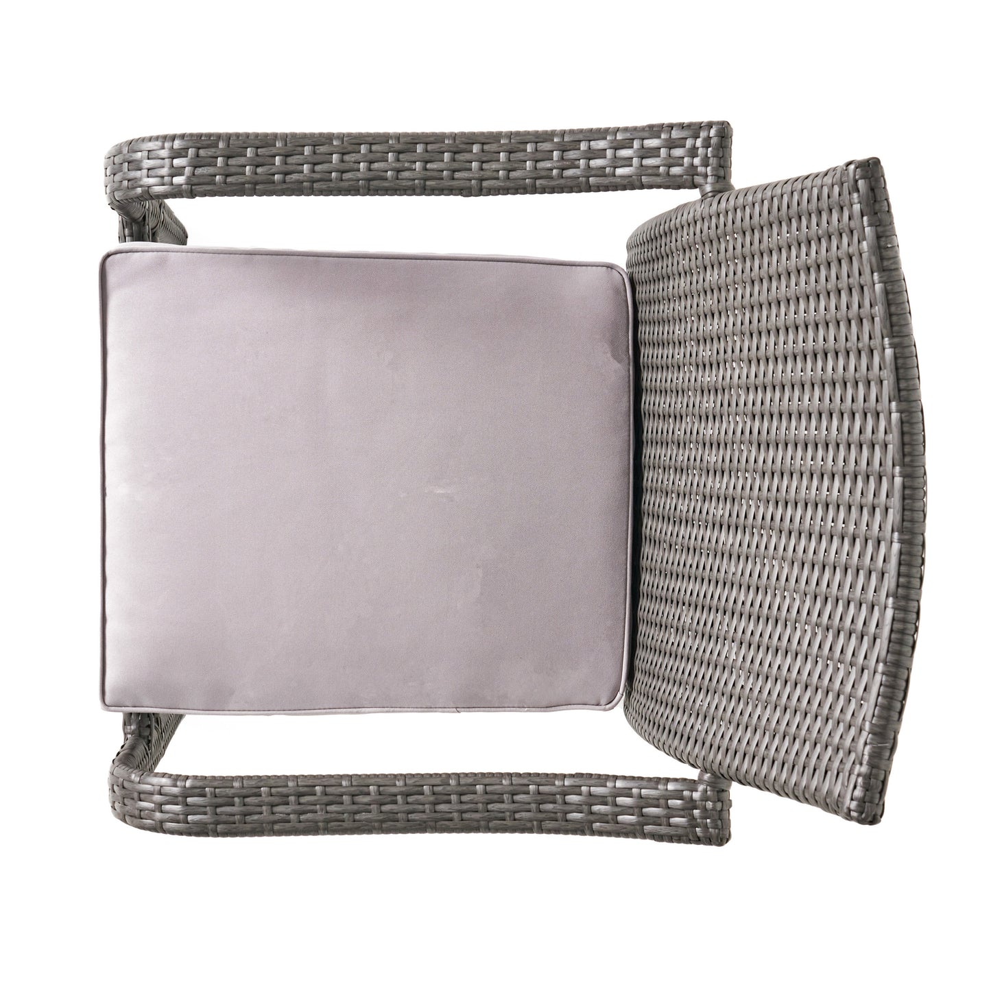 Perseer Outdoor PE Rattan Stacking Chair with Iron Frame and Cushions,Set of 4