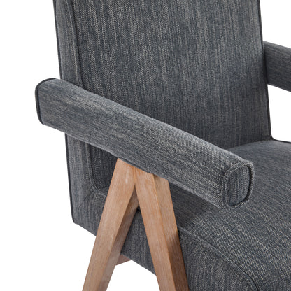 Soliner Indoor Fabric Solid Wood Dining Chair,Set of 2