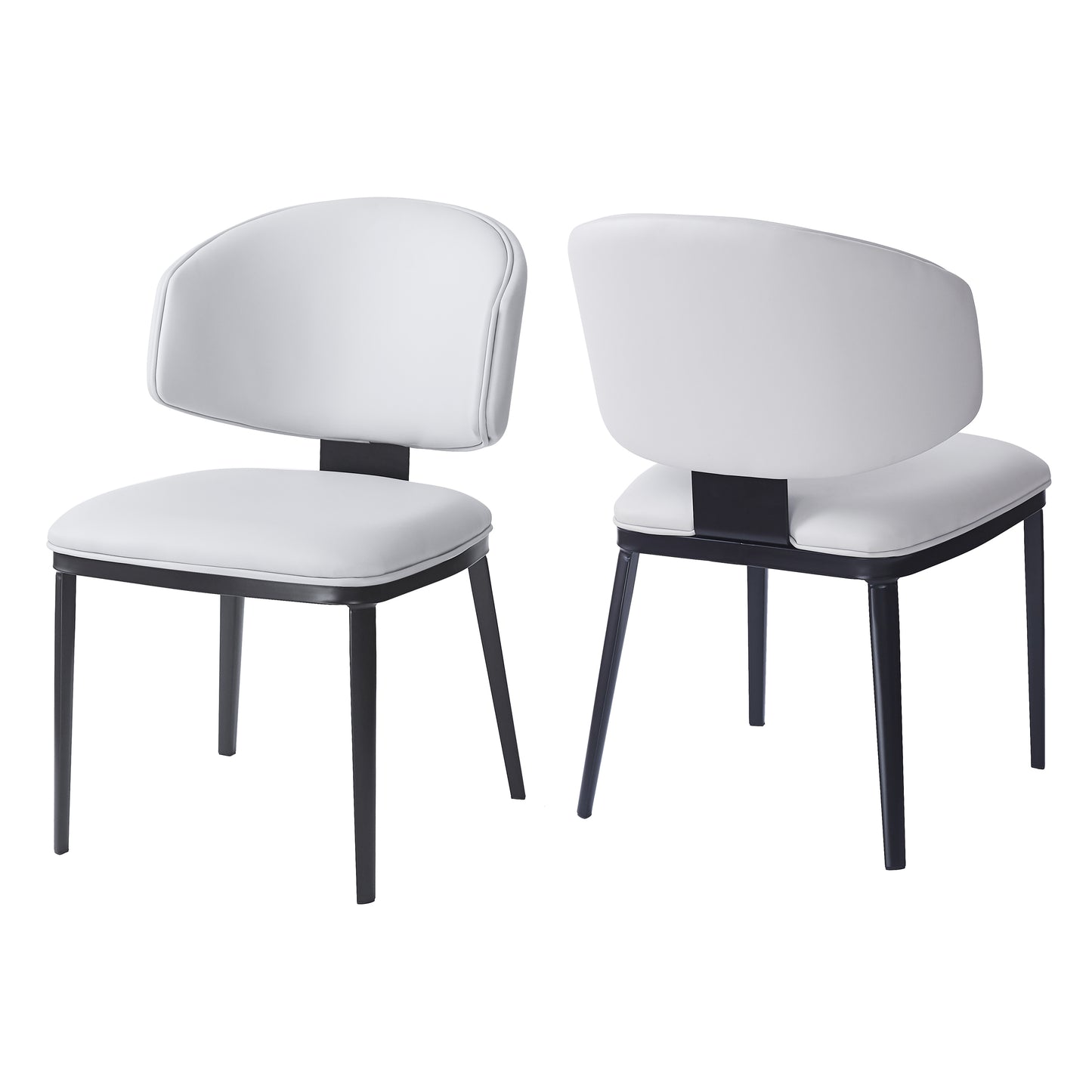 Lunare Modern PU Leather Upholstered Dining Chairs, Set of 2