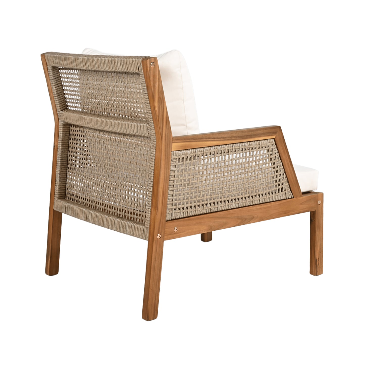 Aplore Outdoor Acacia Wood Club Chair with Cushions