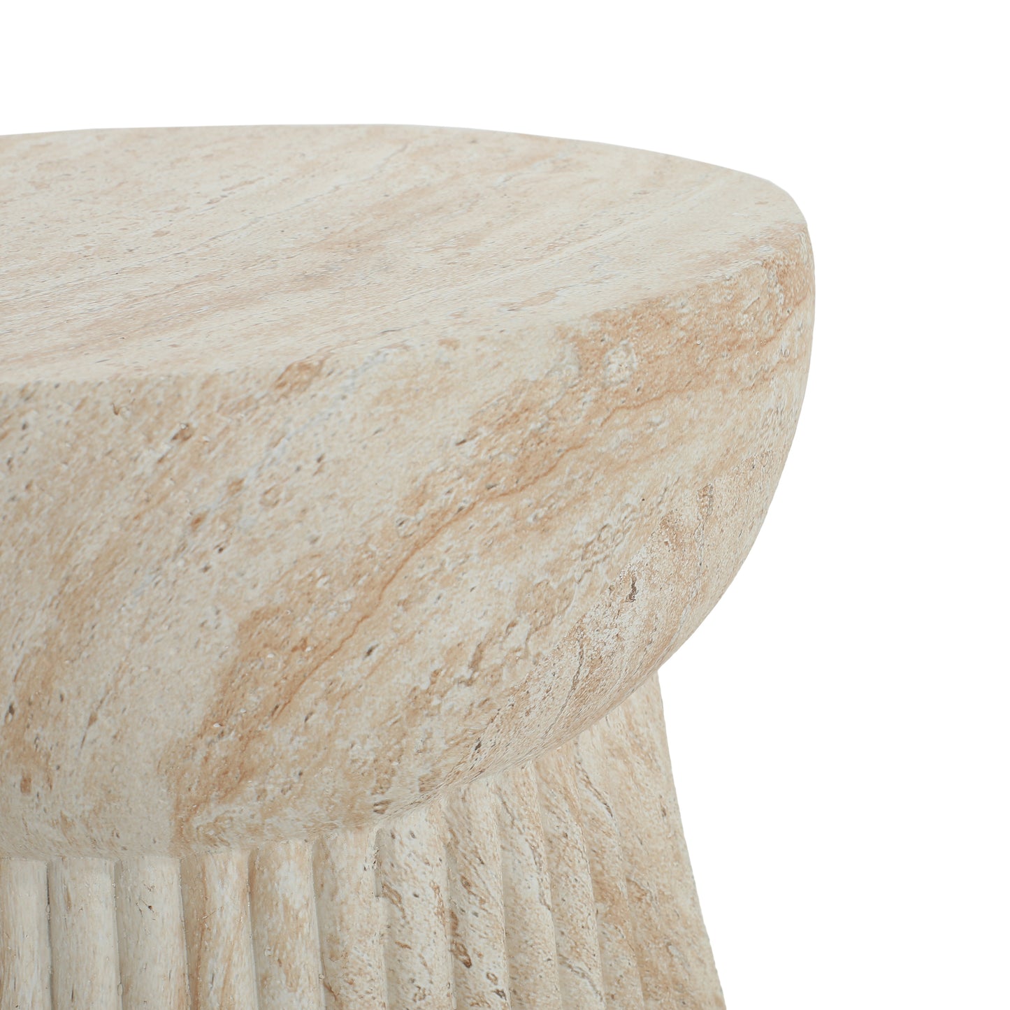 Isoldee Travertine Concrete Side Table