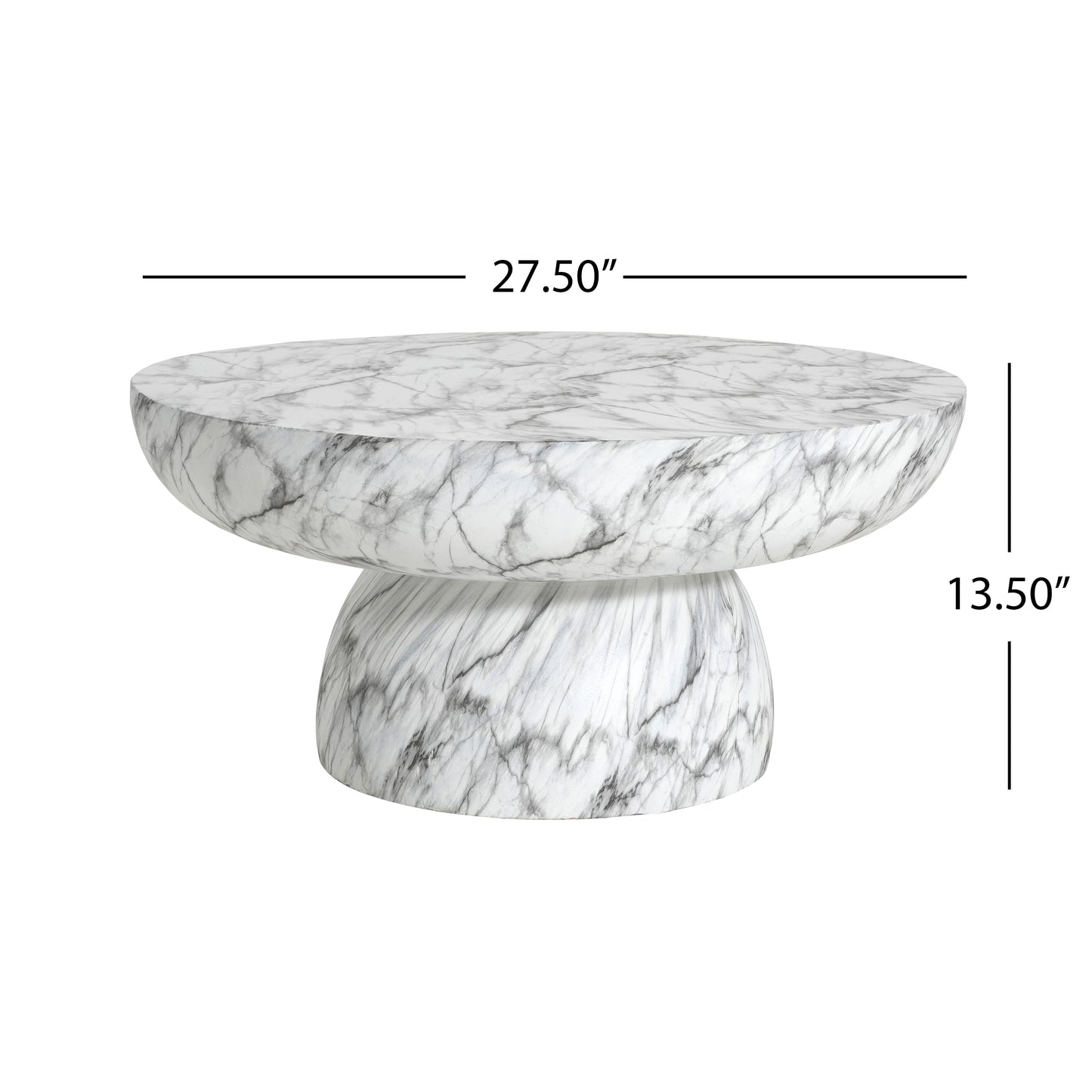Zireveth MGO Faux Marble Coffee Table for Both Indoor and Outdoor Use