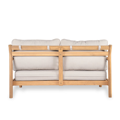 Amonier Outdoor Acacia Wood Chat Set,Loveseat & Coffee Table & 2 Club Chairs